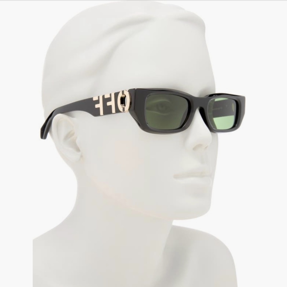 Off-White 49mm Fillmore Rectangle Sunglasses Black Green OS